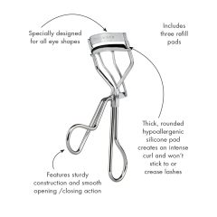 Professional Replaceable Silicone Pad Eyelash Curler, Ergonomic Non-Slip Handle Lash Curler for Long Lasting Curls