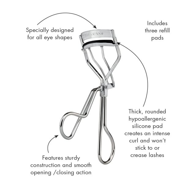 Professional Replaceable Silicone Pad Eyelash Curler, Ergonomic Non-Slip Handle Lash Curler for Long Lasting Curls