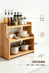 wooden kitchen storage rack