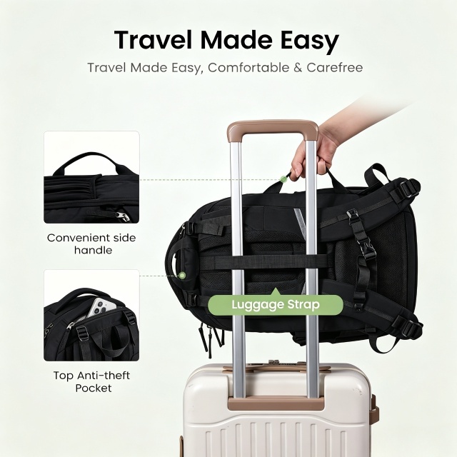 Everyday Laptop Backpack for Women & Men With Giant Tumbler Holder,15.6 Inch Classic Travel Work College Teacher Carry on Backpack Purse,Waterproof Computer laptop Bag Hiking Backpack,Black