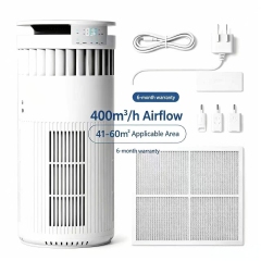 Cylindrical Pet Air Purifier for Home, Captures Pet Hair & Eliminates Odor, Formaldehyde & TVOC, 360° Whole Room Circulation