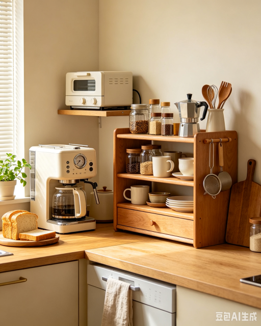 wooden kitchen storage rack