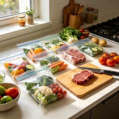 Chef Preserve Reusable Food Vacuum Sealer Bags, 30 Pack Small 8x10 Inch, BPA-Free, Compatible with Sous Vide Machine, Freezer Microwave Dishwasher Safe, Leak & Odor Proof Food Storage Bags