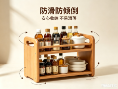 wooden kitchen storage rack