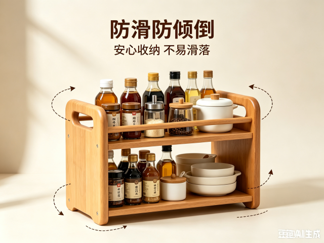 wooden kitchen storage rack