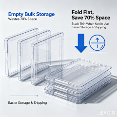 Clear Collapsible Storage Box Stackable Transparent Plastic Organizer Bin With Lid Multifunctional Household Storage Container For Closet Clothes Toys