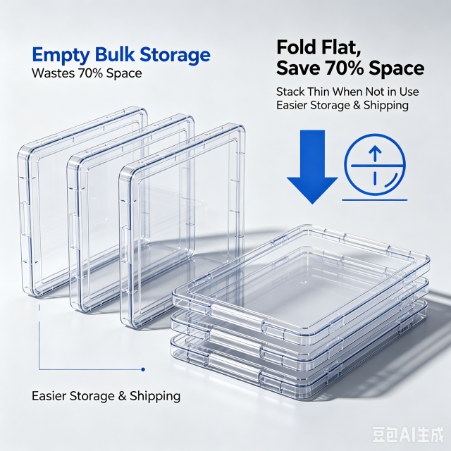 Clear Collapsible Storage Box Stackable Transparent Plastic Organizer Bin With Lid Multifunctional Household Storage Container For Closet Clothes Toys