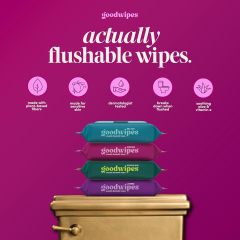 goodwipes Flushable Wipes Bulk Pack, Rosewater Adult Wet Wipes for Women & Men, Sewer & Septic Safe, Toilet & Bathroom Essentials, Extra Large, 418 Count (8 Packs and 1 Travel Pack)