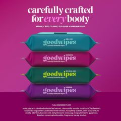 goodwipes Flushable Wipes Bulk Pack, Rosewater Adult Wet Wipes for Women & Men, Sewer & Septic Safe, Toilet & Bathroom Essentials, Extra Large, 418 Count (8 Packs and 1 Travel Pack)