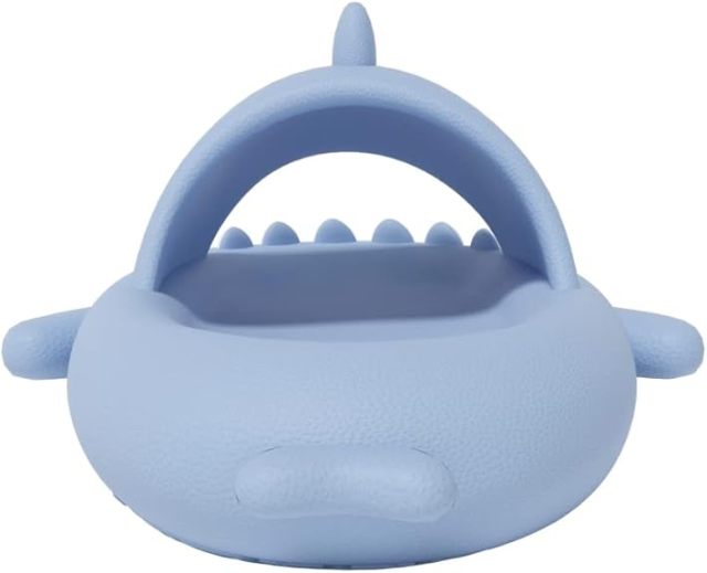Rosyclo Cute Shark Slides for Women Men, 1.57 Inch Thick EVA Non-Slip Cloud Shower Slippers, Open Toe Soft Slide Sandals for Bathroom Beach Indoor Outdoor