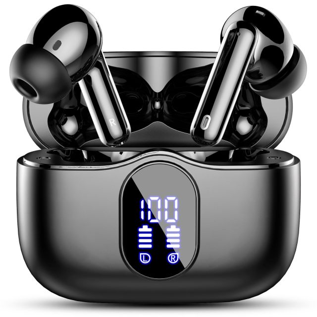 Wireless Earbuds, 40dB ANC Active Noise Cancelling Bluetooth 5.4 Earphones, 30H Total Playtime, IPX5 Waterproof, Low Latency Gaming Mode <60ms In-Ear Wireless Headphones with Charging Case
