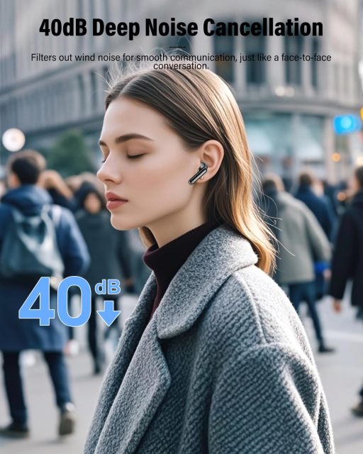 Wireless Earbuds, 40dB ANC Active Noise Cancelling Bluetooth 5.4 Earphones, 30H Total Playtime, IPX5 Waterproof, Low Latency Gaming Mode <60ms In-Ear Wireless Headphones with Charging Case