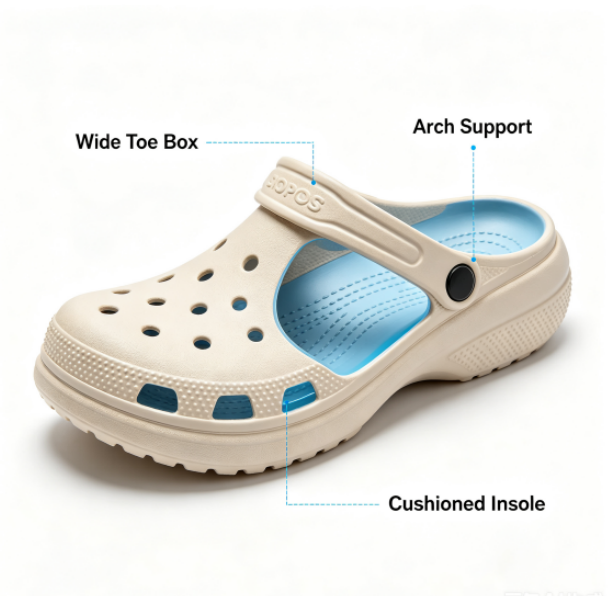 Unisex Clogs with Arch Support, Lightweight Garden Shoes for Women and Men