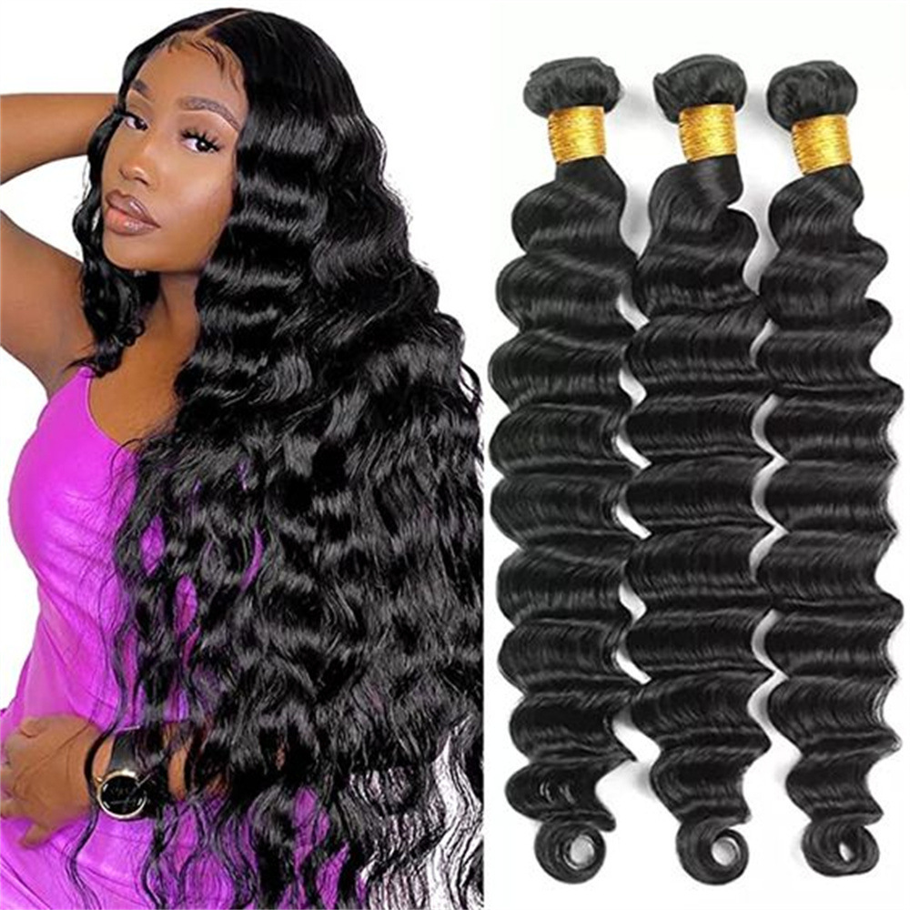 10A loose deep wave Brazilian Hair weft  3 Bundles Unprocessed Virgin Human Hair Weave Extension
