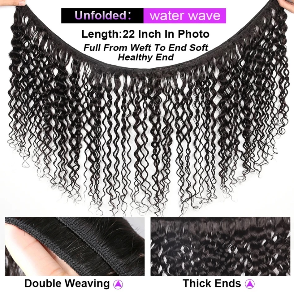 10A water  wave Brazilian Hair weft  3 Bundles Unprocessed Virgin Human Hair Weave Extension