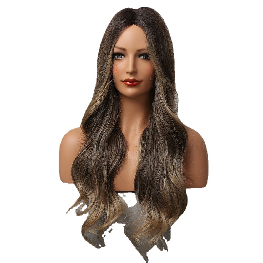 Long wave  Dark Brown Synthetic Wigs for WomenStraight Brown Wigs  Daily use wigs