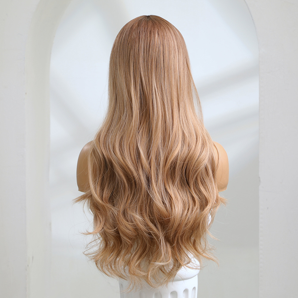 Long wave honey blonde  synthetic Wig  Natural Wigs For Women Daily Synthetic Wig Heat Resistant Fiber Hair wig