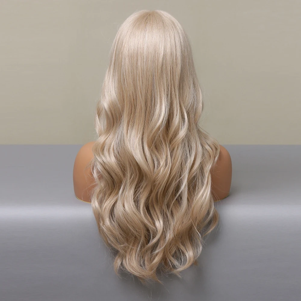 Long Natural Wavy Lace Synthetic Wig Pre Plucked Blonde Daily Lace Frontal Hair Wig for Women Cosplay wig