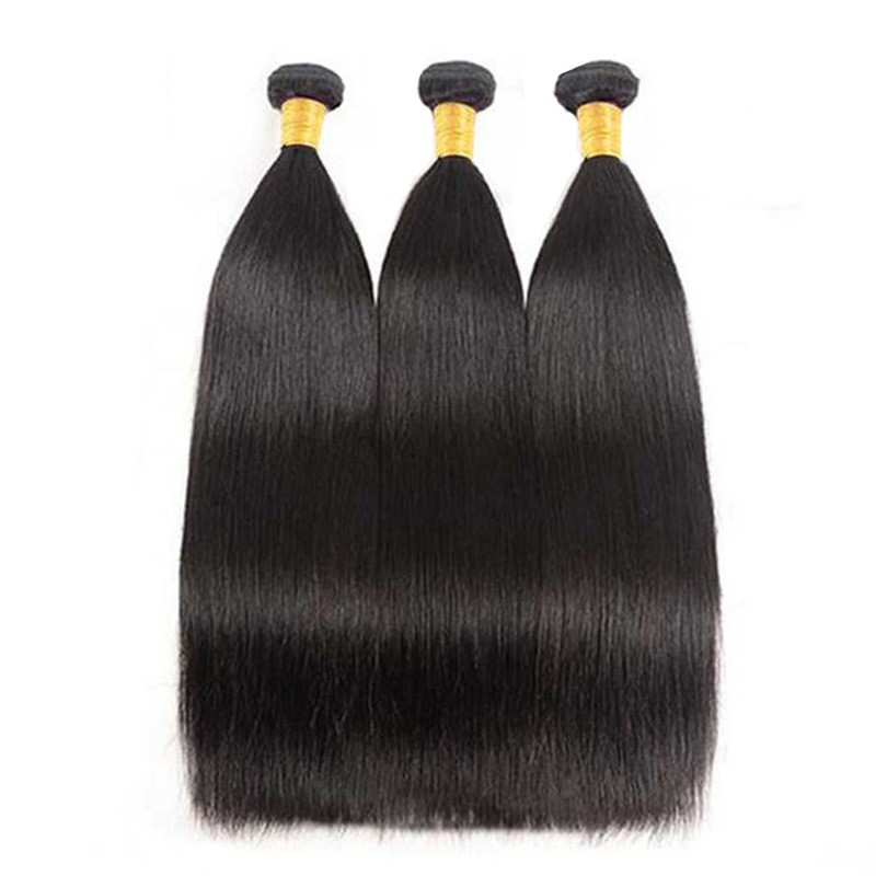 Natural Straight Hair Bundles With closure  remy l Human Hair 3  Bundles With Closure Brazilian Hair Weave Bundles