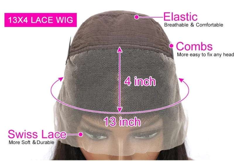 Natural black Body wave Human Hair Lace Front Wig, 13*4 Brazilian remy Human Hair Wigs