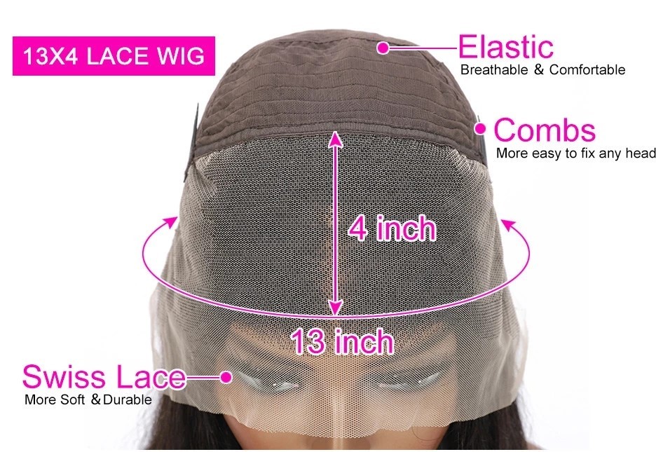 Natural black Body wave Human Hair Lace Front Wig, 13*4 Brazilian remy Human Hair Wigs