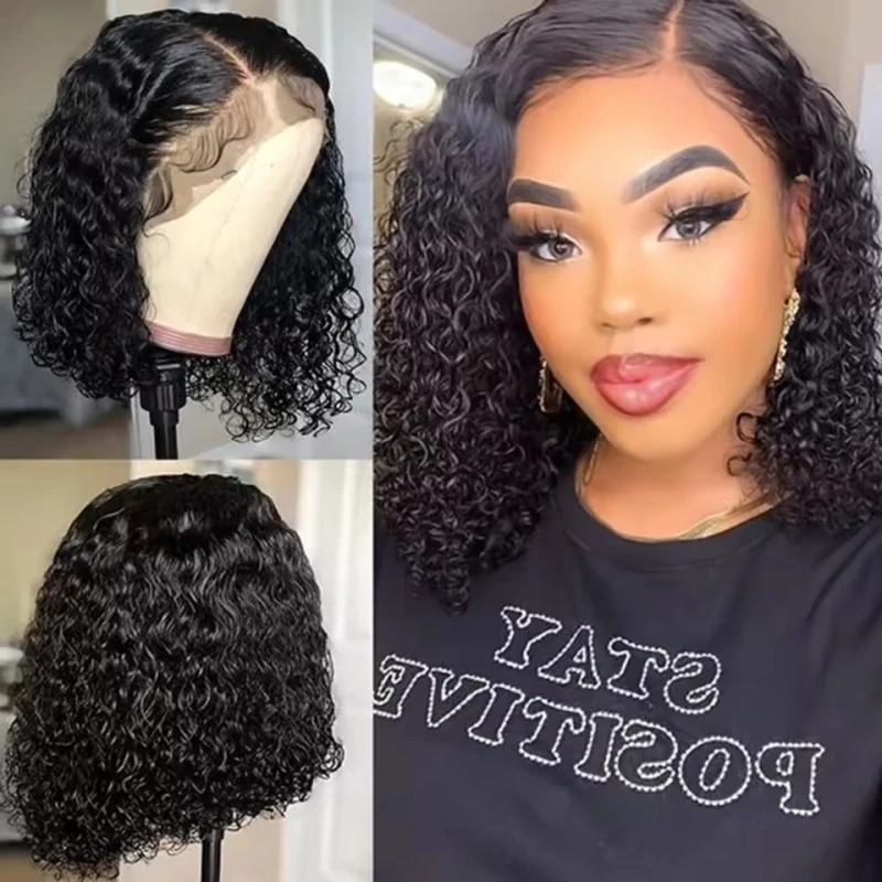 Deep Wave Bob Wig Brazilian Human Hair Lace Front Wigs ,Unprocessed Short Bob Wig Vendors, Virgin Human Hair Wig