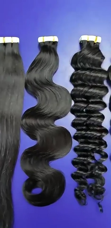 Natural Black  Straight Tape In Hair Extensions  Remy Hair Extensions Tape In 100g Per Pack Seamless tape hair extensions 16-26Inch