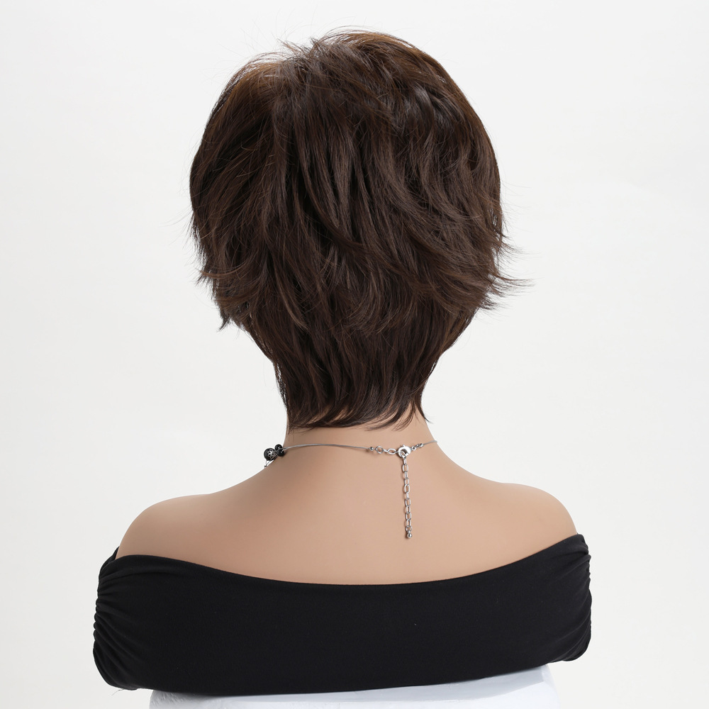 Short Pixie Cut Hair Wigs With Bangs Party Daily Use Wig Natural Hair Heat Resistant wigs