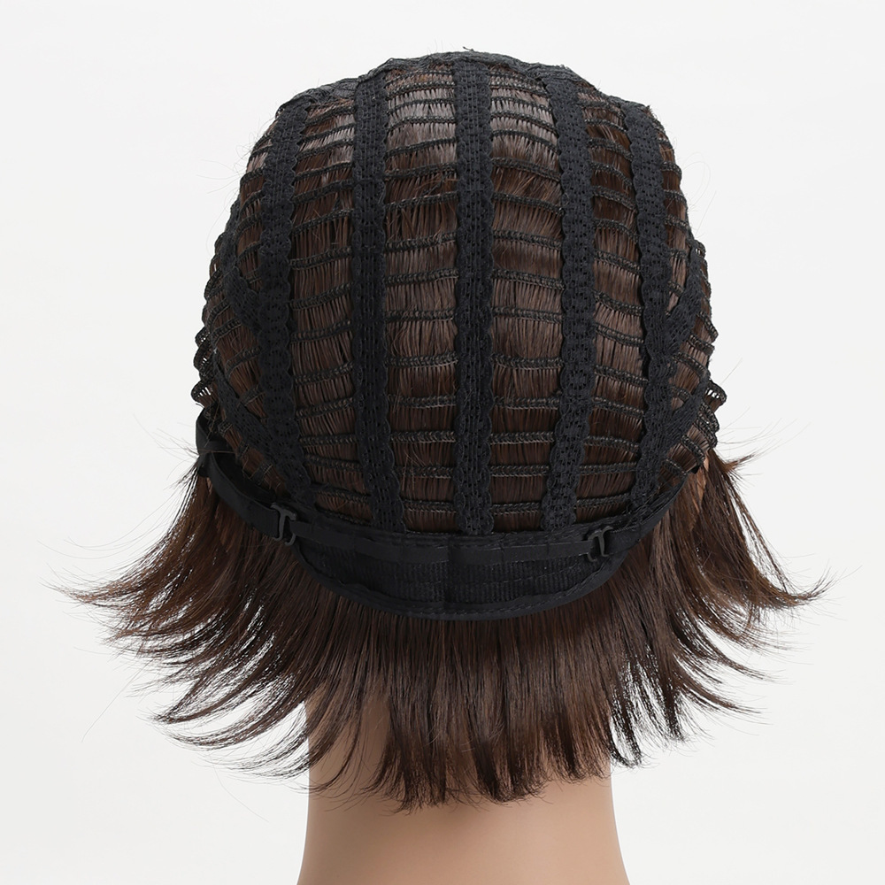 Short Pixie Cut Hair Wigs With Bangs Party Daily Use Wig Natural Hair Heat Resistant wigs