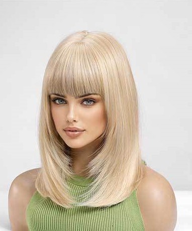 synthetic Short Bob Wigs for Women Brown Wig with Bangs Daily Party Hair Heat Resistant Natural wigs