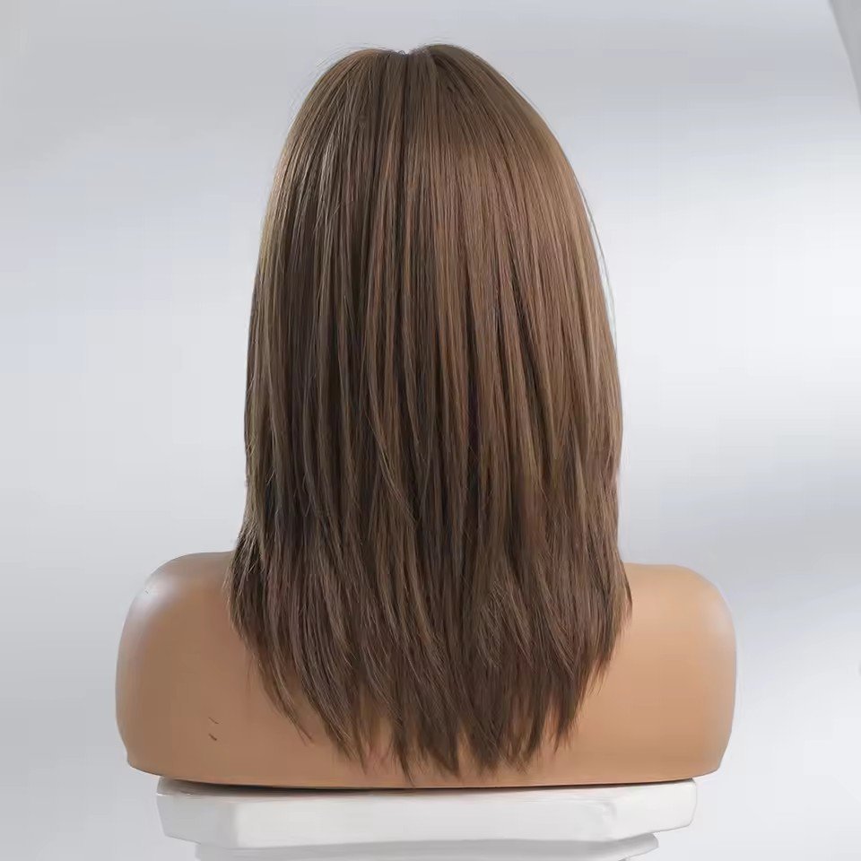 Pure Brown Synthetic Wig Bob Synthetic Wigs for Women Daliy Party Natural Wigs High Temperature Hair