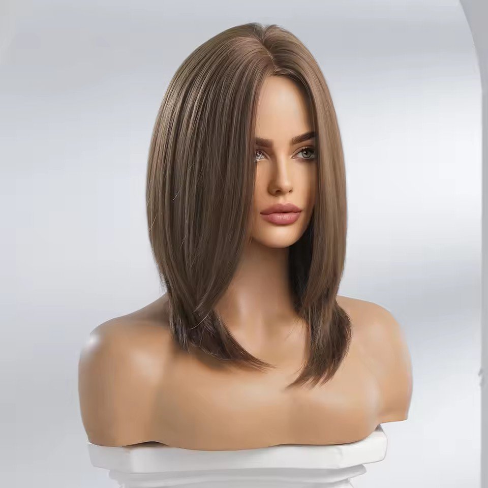 Pure Brown Synthetic Wig Bob Synthetic Wigs for Women Daliy Party Natural Wigs High Temperature Hair