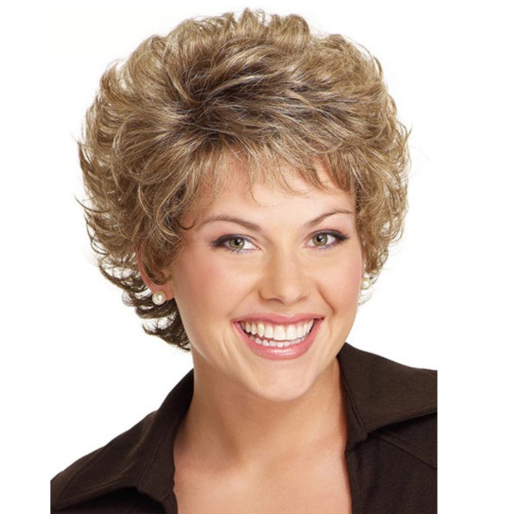 Short Pixie Cut blonde  curly  Wigs Synthetic Wigs for Women Daily Wear Heat Resistant Wigs