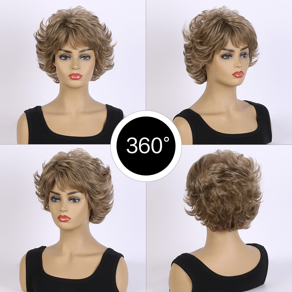 Short Pixie Cut blonde  curly  Wigs Synthetic Wigs for Women Daily Wear Heat Resistant Wigs