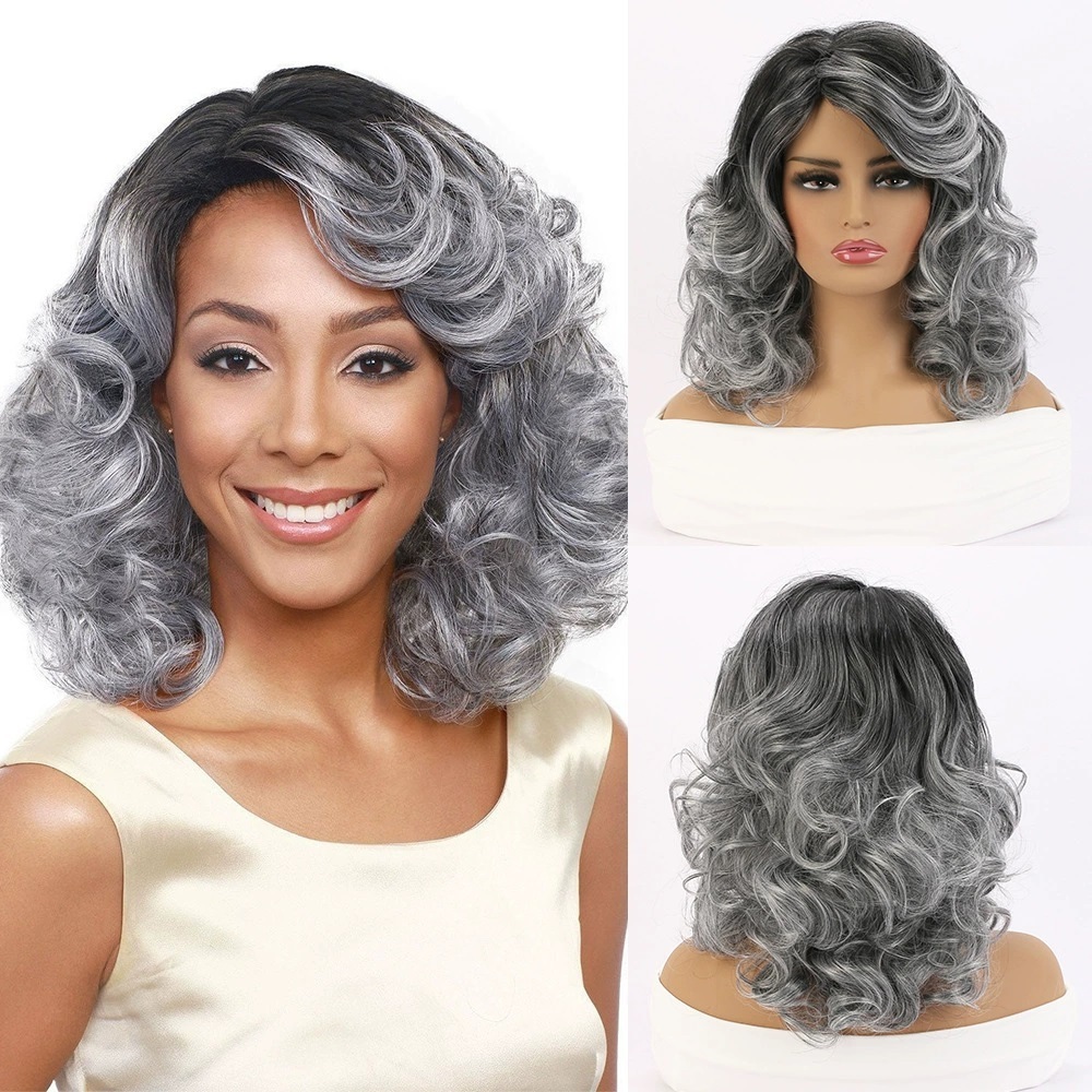 Short Hair Wigs with Bangs Dark Brown Mixed Blonde Pixie Cut Wig for Women Straight Synthetic Fiber Wigs