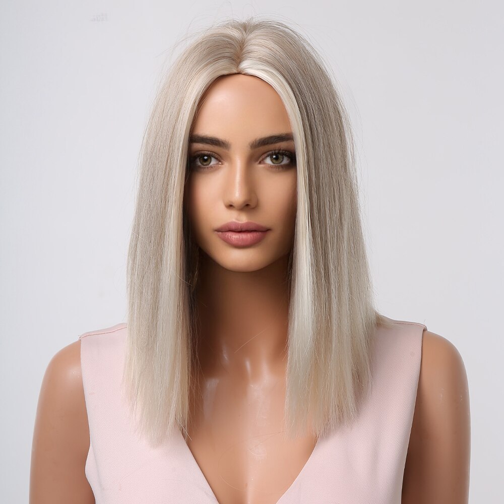 Natural Looking Short Bob Wigs for Women Short Blonde Wig pink Heat Resistant Synthetic Wig  for Daily Use