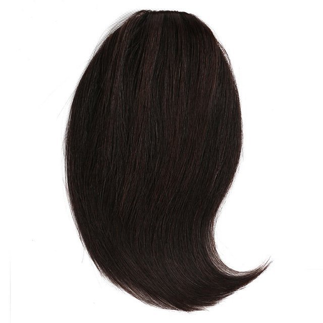 Human Hair Bangs Clip-In Hair Extension for Women 8inch 20g Front 3 clips in Straight Remy Natural Human Hair Fringe