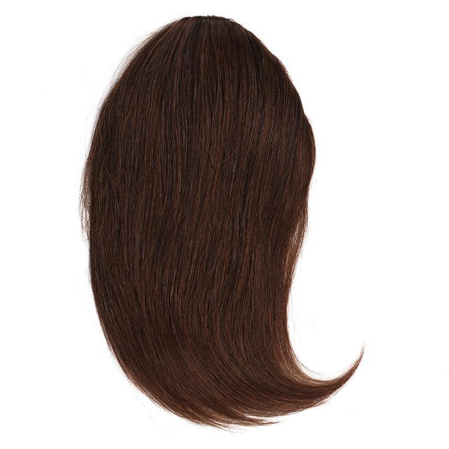 Human Hair Bangs Clip-In Hair Extension for Women 8inch 20g Front 3 clips in Straight Remy Natural Human Hair Fringe