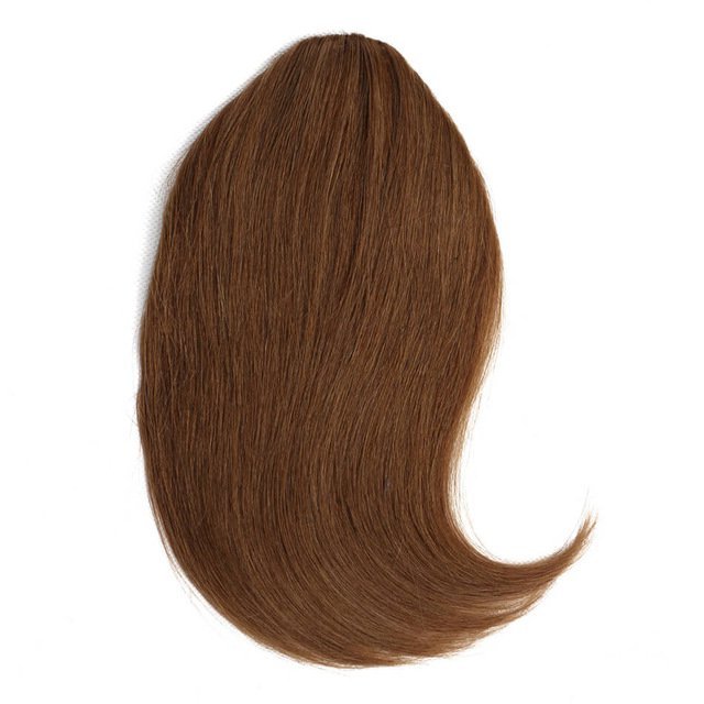 Human Hair Bangs Clip-In Hair Extension for Women 8inch 20g Front 3 clips in Straight Remy Natural Human Hair Fringe