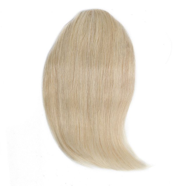 Human Hair Bangs Clip-In Hair Extension for Women 8inch 20g Front 3 clips in Straight Remy Natural Human Hair Fringe