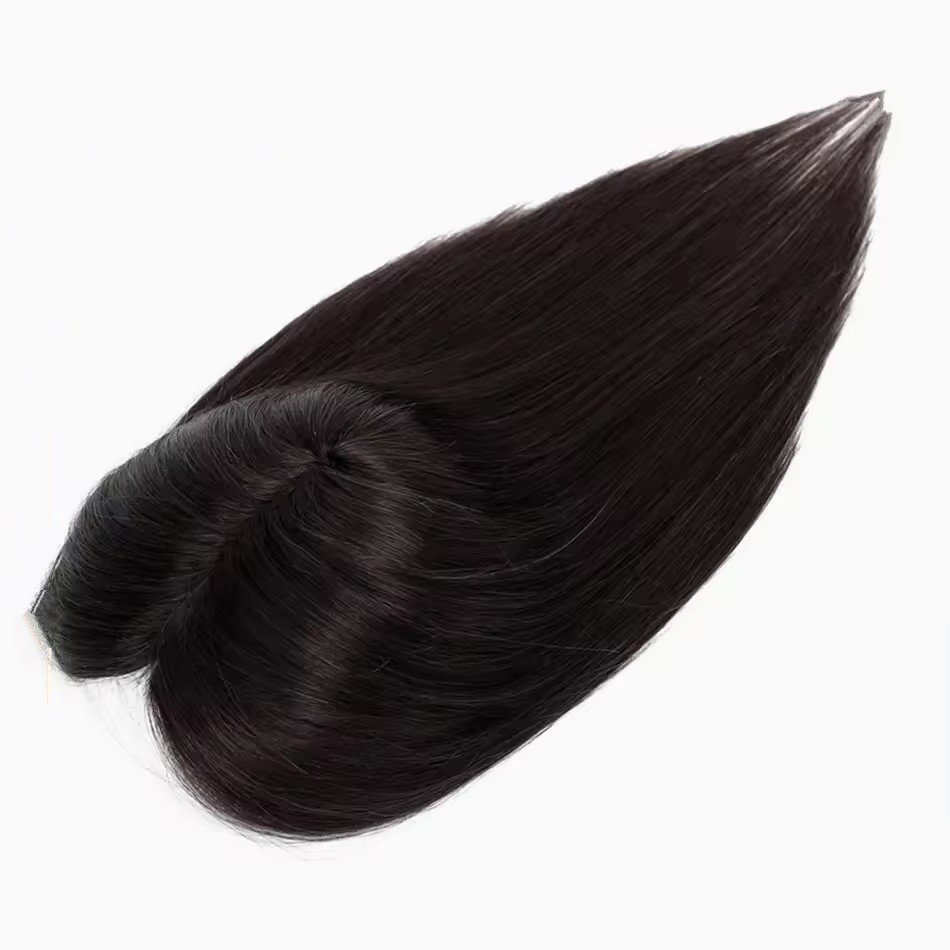 100% Human Hair Toppers for Women Toppers with Bangs high Density Clip In Topper Top Hair Extension
