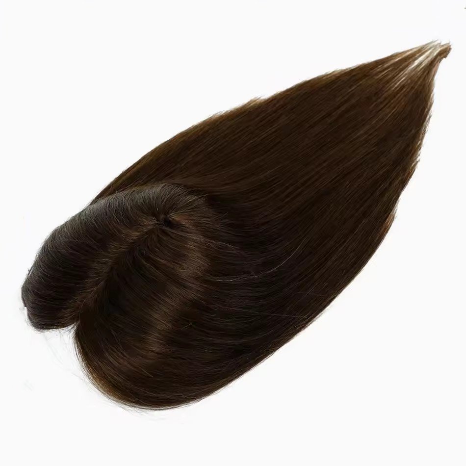 100% Human Hair Toppers for Women Toppers with Bangs high Density Clip In Topper Top Hair Extension