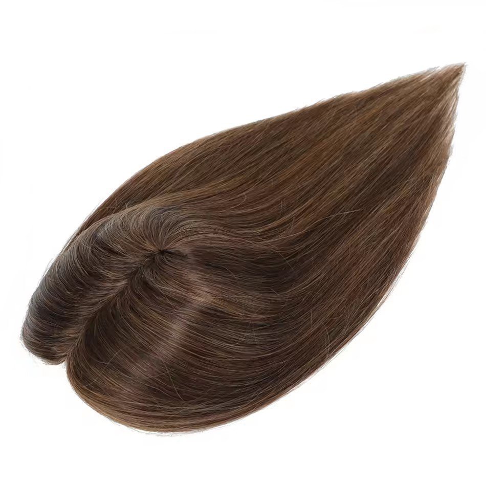 100% Human Hair Toppers for Women Toppers with Bangs high Density Clip In Topper Top Hair Extension