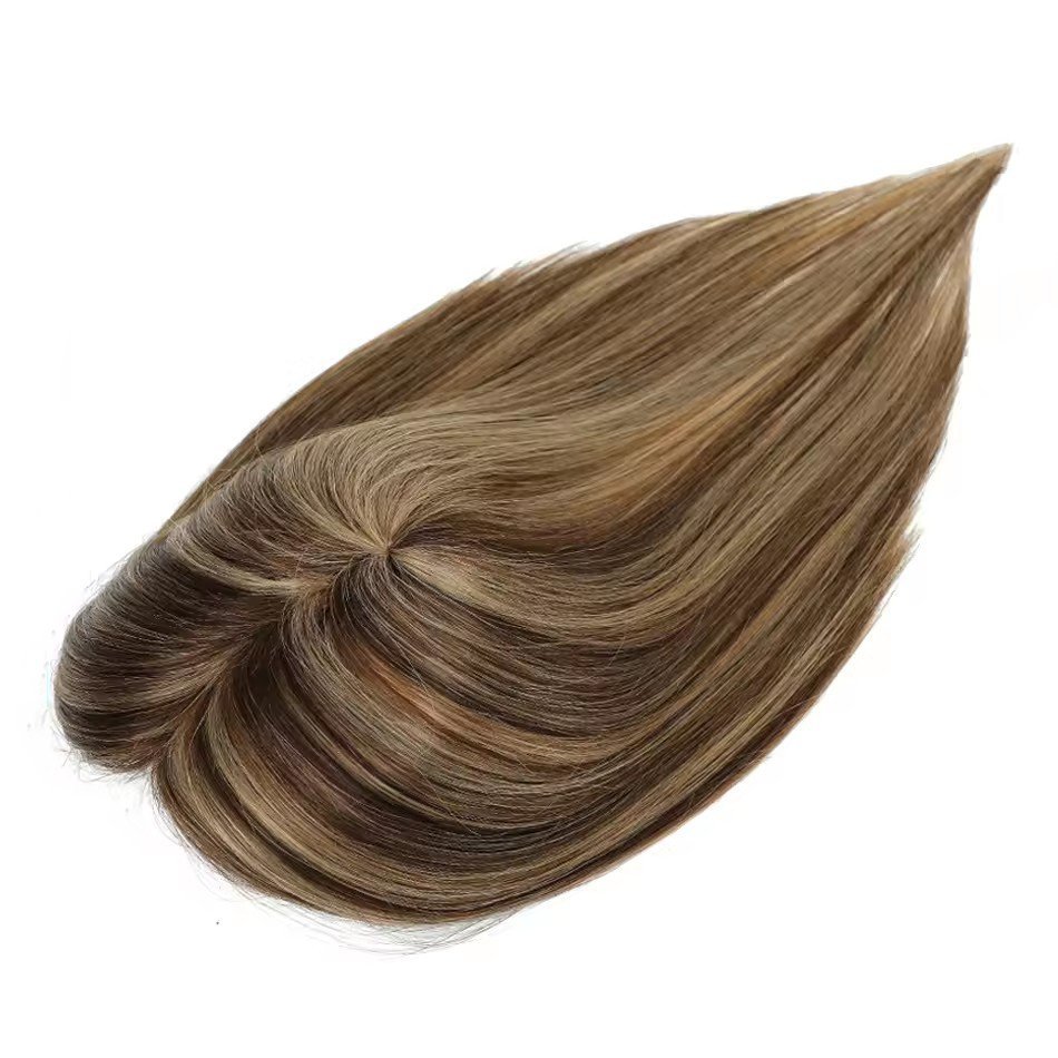 100% Human Hair Toppers for Women Toppers with Bangs high Density Clip In Topper Top Hair Extension