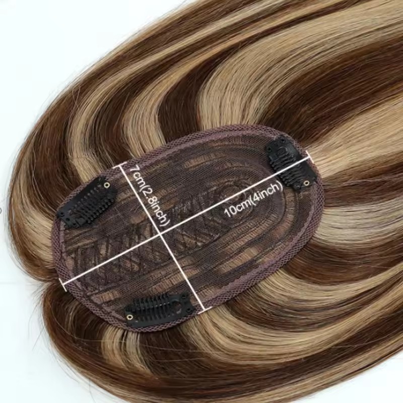 100% Human Hair Toppers for Women Toppers with Bangs high Density Clip In Topper Top Hair Extension