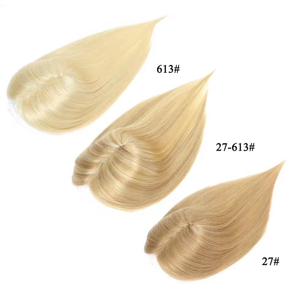 100% Human Hair Toppers for Women Toppers with Bangs high Density Clip In Topper Top Hair Extension