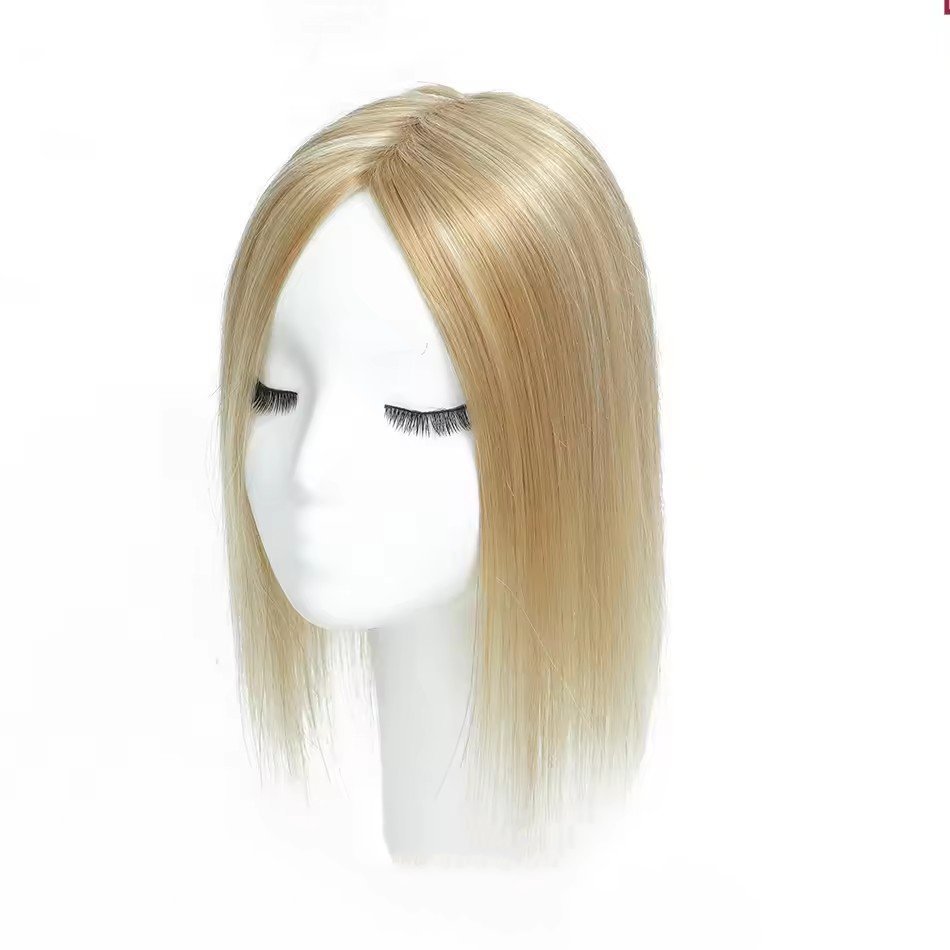 12x13cm Straight Human Hair Topper With Bangs for Women Invisible 3D Hair Toupee Clips In Hair Extensions Hairpiece