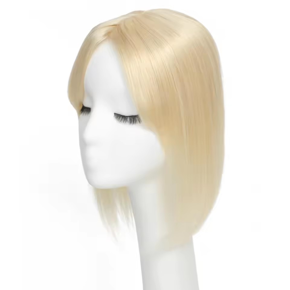 12x13cm Straight Human Hair Topper With Bangs for Women Invisible 3D Hair Toupee Clips In Hair Extensions Hairpiece