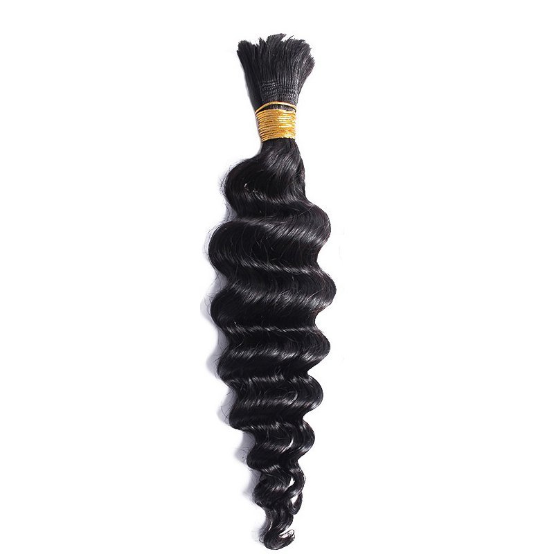 Human Braiding Hair Deep Wave Bulk Human Hair 100g No Weft Human Hair Bundles Micro Human Braiding Hair