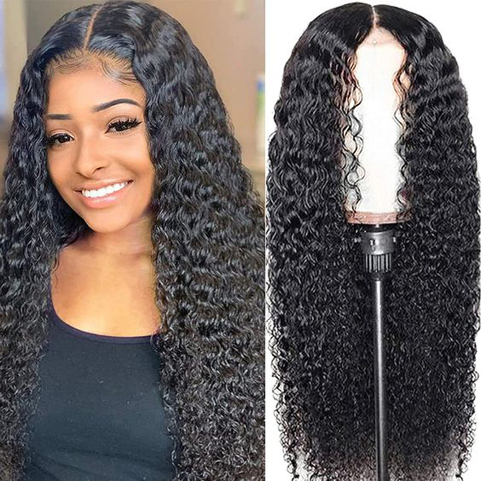 Natural Curly Glueless Wig Human Hair 13x4 HD Frontal Wig Deep Curly Lace Front Wigs